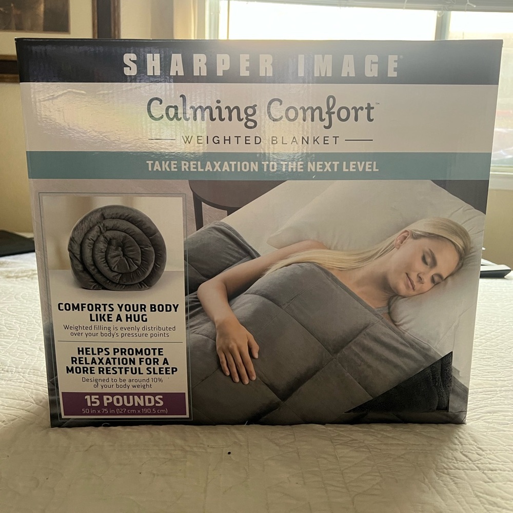 Sharper Image Calming Comfort Weighted Blanket - Charcoal Gray